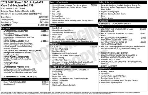 2022 GMC Sierra 1500 Limited AT4