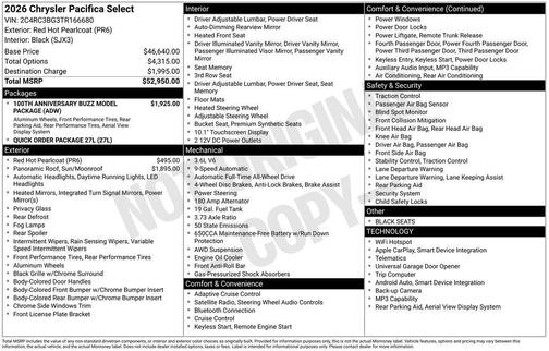 2026 Chrysler Pacifica Select
