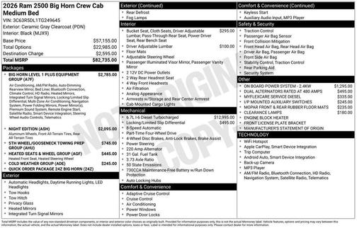 Ceramic Gray Clearcoat 2026 RAM 2500 Big Horn