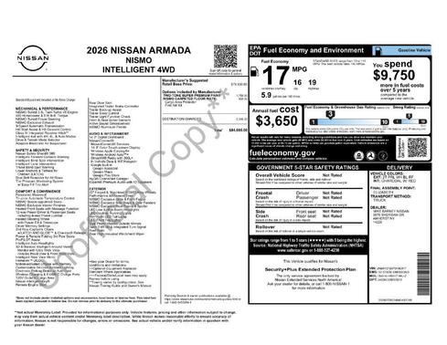 Everest White Pearl/Black 2026 Nissan Armada NISMO