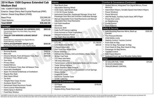 2014 RAM 1500 Tradesman/Express