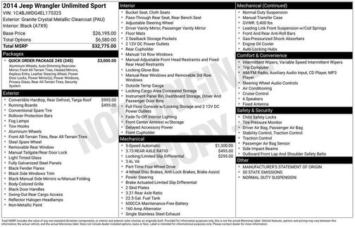 2014 Jeep Wrangler Unlimited Sport