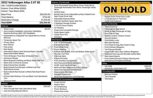 2022 Volkswagen Atlas 2.0T SE