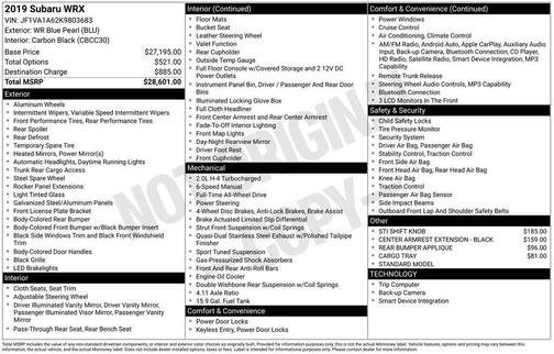 2019 Subaru WRX Base