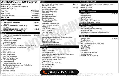 Bright White Clearcoat 2021 RAM ProMaster 2500 High Roof