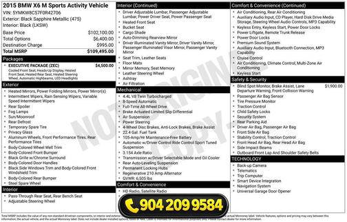 Black Sapphire Metallic 2015 BMW X6 M Base