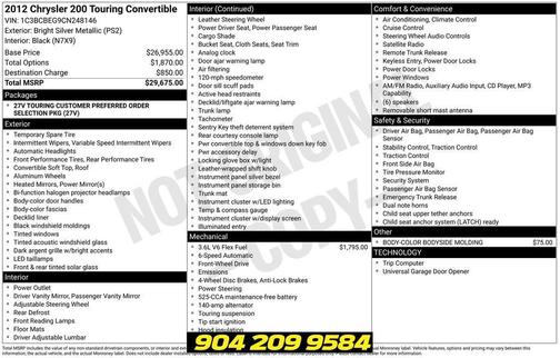 Bright Silver Metallic Clearcoat 2012 Chrysler 200 Touring