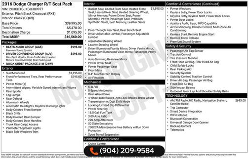 Pitch Black Clearcoat 2016 Dodge Charger R/T Scat Pack