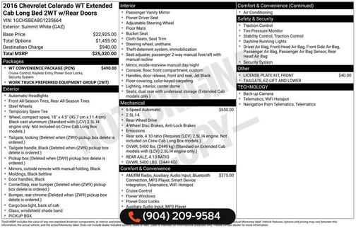2016 Chevrolet Colorado WT