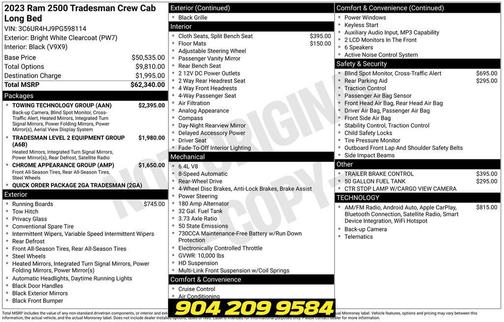 Bright White Clearcoat 2023 RAM 2500 Tradesman Crew Cab 4x2 8' Box