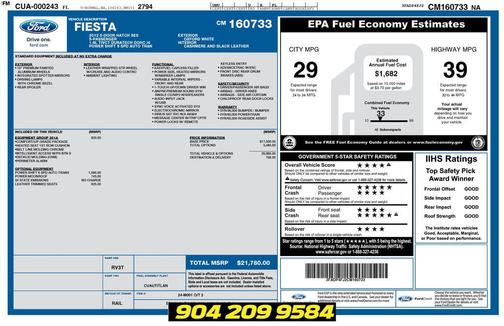 Oxford White 2012 Ford Fiesta SES