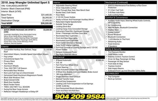 Black Clearcoat 2018 Jeep Wrangler Unlimited Sport