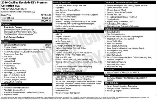 2016 Cadillac Escalade ESV Premium