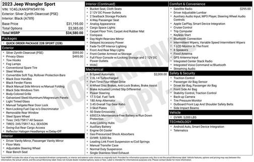 2023 Jeep Wrangler Sport