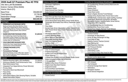 2020 Audi Q7 45 Premium Plus