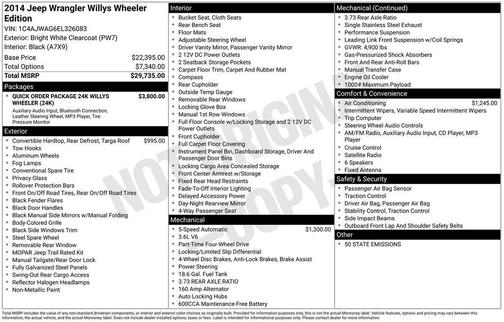 2014 Jeep Wrangler Willys Wheeler