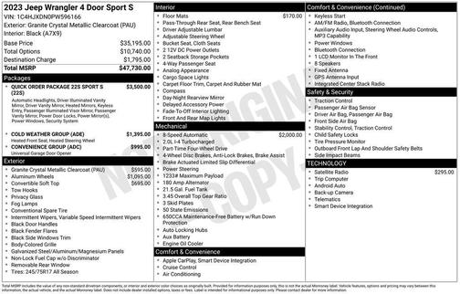 2023 Jeep Wrangler Sport S