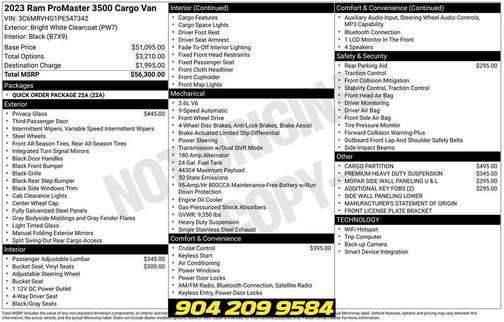 Bright White Clearcoat 2023 RAM ProMaster 3500 High Roof