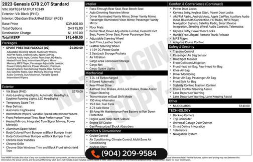 2023 Genesis G70 2.0T RWD