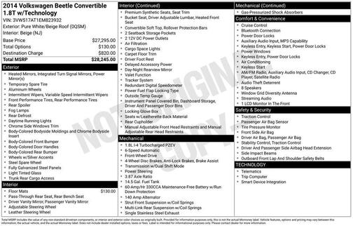2014 Volkswagen Beetle Auto 1.8T w/Tech