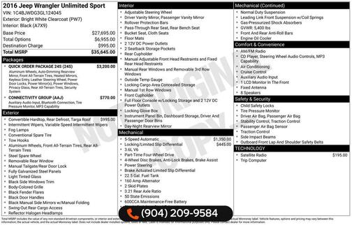 2016 Jeep Wrangler Unlimited Sport