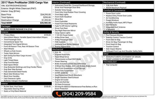 2017 RAM ProMaster 2500 High Roof