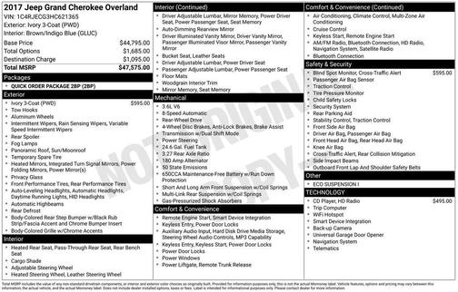 2017 Jeep Grand Cherokee Overland