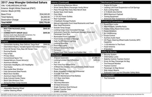 2017 Jeep Wrangler Unlimited Sahara