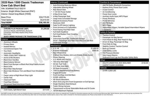 2020 RAM 1500 Tradesman