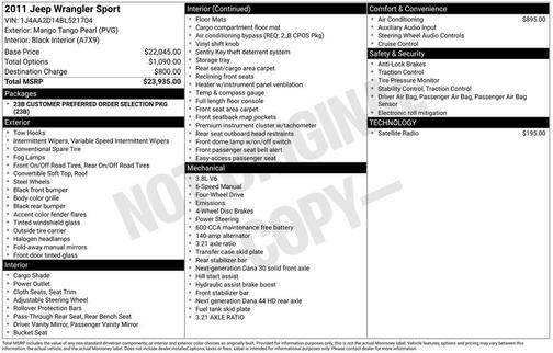 2011 Jeep Wrangler Sport
