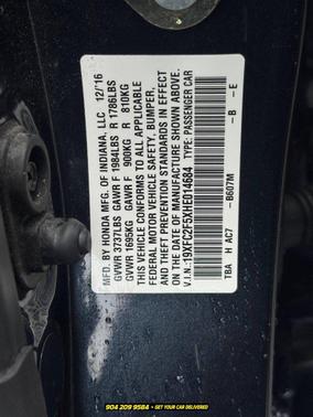 Black 2017 Honda Civic LX