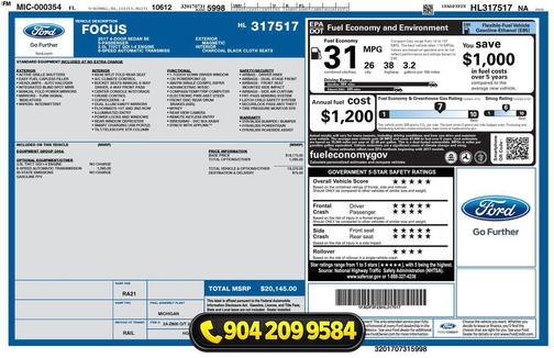 Magnetic Metallic 2017 Ford Focus SE
