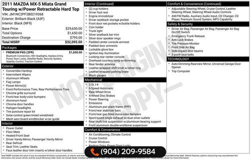 Brilliant Black Clearcoat 2011 Mazda MX-5 Miata Grand Touring