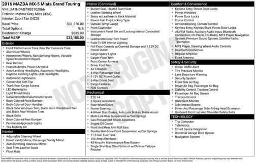 2016 Mazda MX-5 Miata Grand Touring