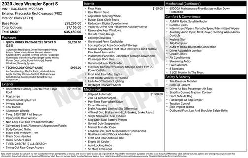 2020 Jeep Wrangler Sport S