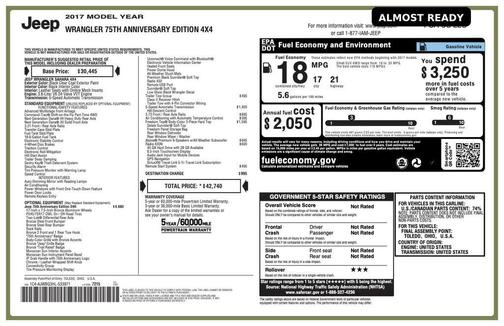 2017 Jeep Wrangler 75th Anniversary Edition 4x4