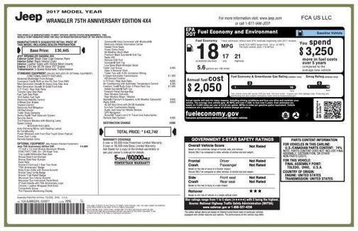 2017 Jeep Wrangler 75th Anniversary Edition 4x4