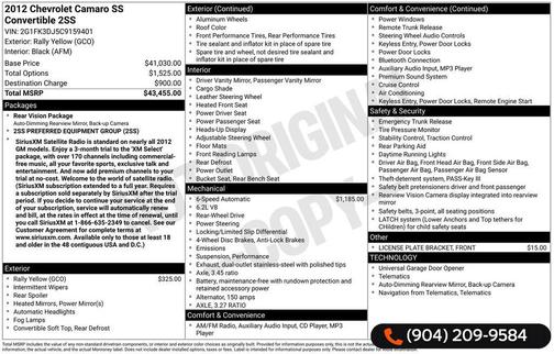 2012 Chevrolet Camaro 2SS