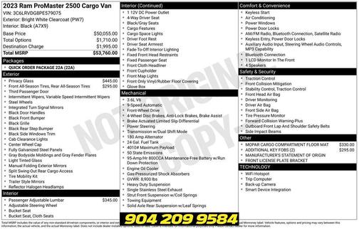 Bright White Clearcoat 2023 RAM ProMaster 2500 High Roof