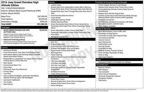 2016 Jeep Grand Cherokee High Altitude