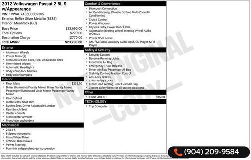 2012 Volkswagen Passat 2.5 S
