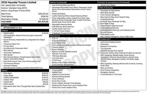 Hampton Gray 2026 Hyundai TUCSON Limited