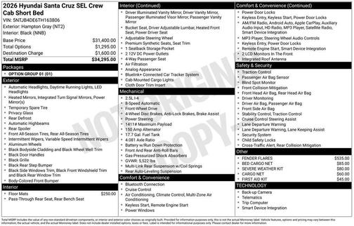 Hampton Gray 2026 Hyundai SANTA CRUZ SEL