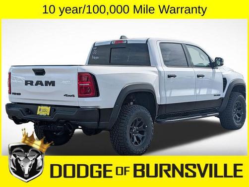 Bright White Clearcoat 2026 RAM 1500 RHO Crew Cab 4x4 5'7' Box