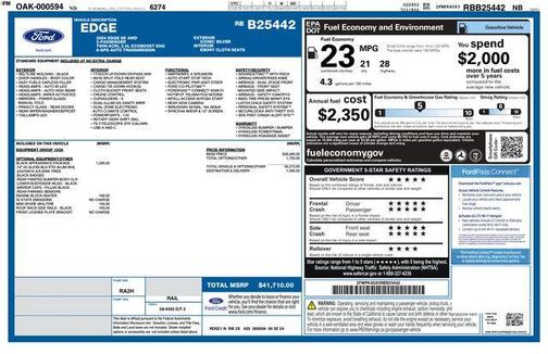 Iconic Silver Metallic 2024 Ford Edge SE