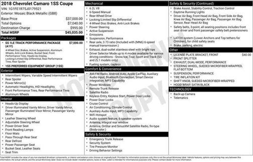 2018 Chevrolet Camaro 1SS