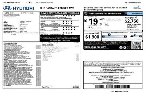 2018 Hyundai SANTA FE Limited Ultimate