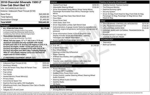 2018 Chevrolet Silverado 1500 LT