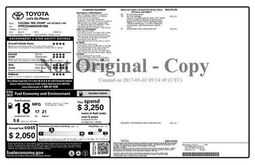 2017 Toyota Tacoma TRD Sport