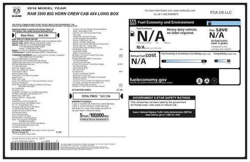 2016 RAM 3500 Big Horn